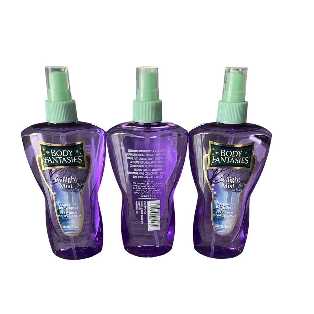 New Body Fantasies Lot of 3 Full Size 8 fl oz Bottles TWILIGHT MIST BODY SPRAY